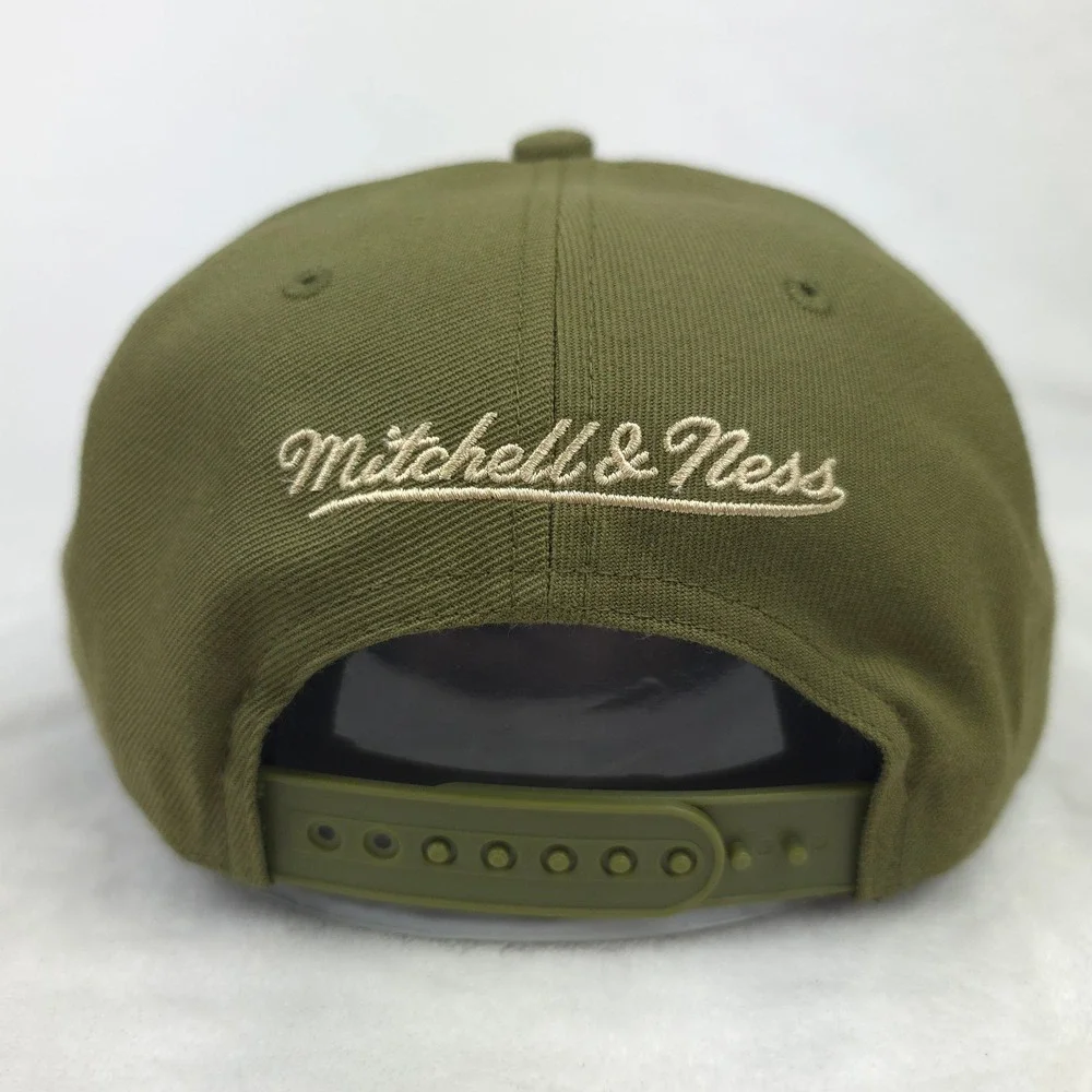 NY Knicks Mitchell & Ness NBA Pro Fit Snapback Hat Cap 3D Logo Olive NWT